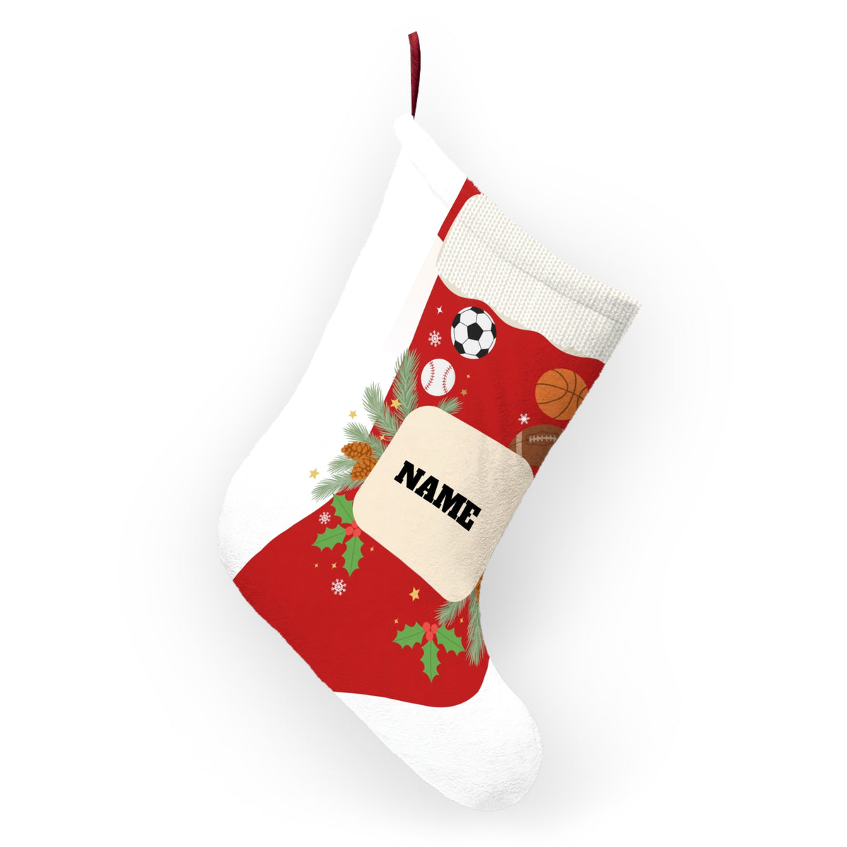 Personalized Sports Christmas Stocking (Custom Name)