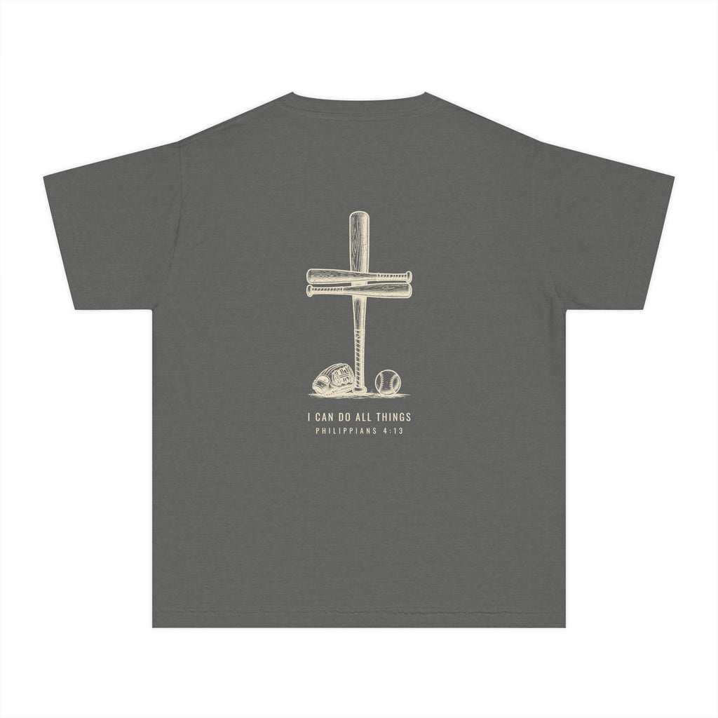 I Can Do All Things Baseball Cross Youth T-Shirt
