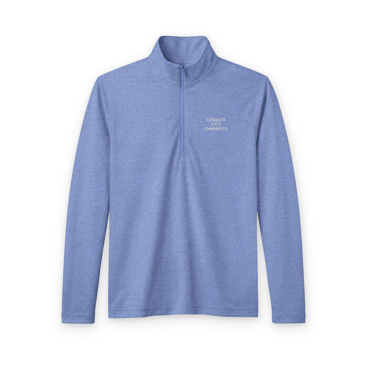 Character Over Championships Embroidered Quarter-Zip Pullover - White Stitch