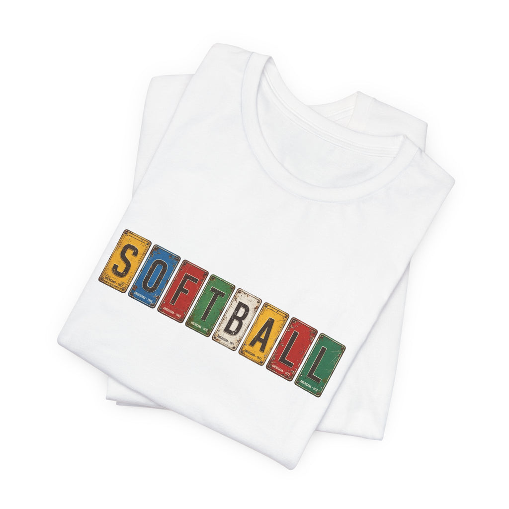 Softball License Plate T-Shirt