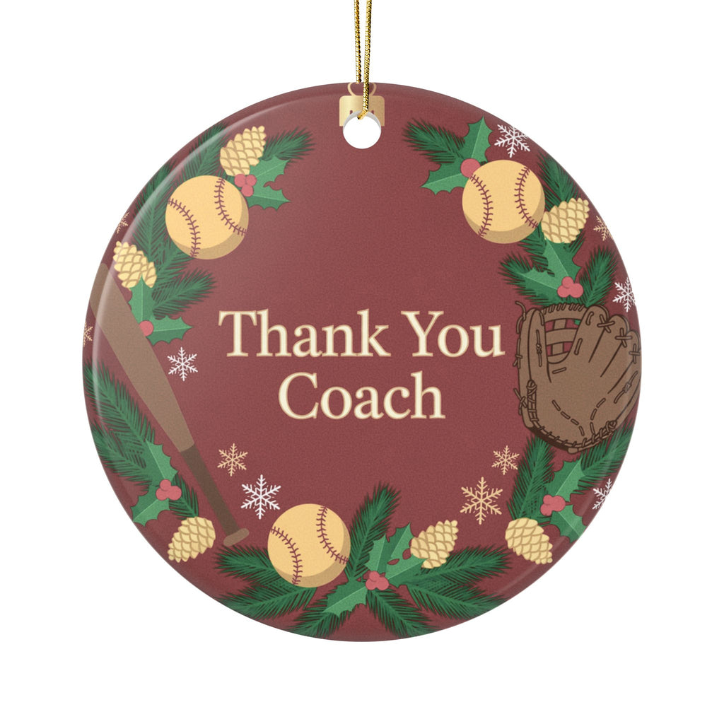 Thank You Coach Softball Christmas Ornament