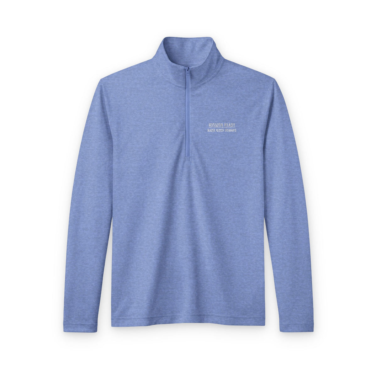 Raise Good Humans Embroidered Quarter-Zip Pullover - White Stitch