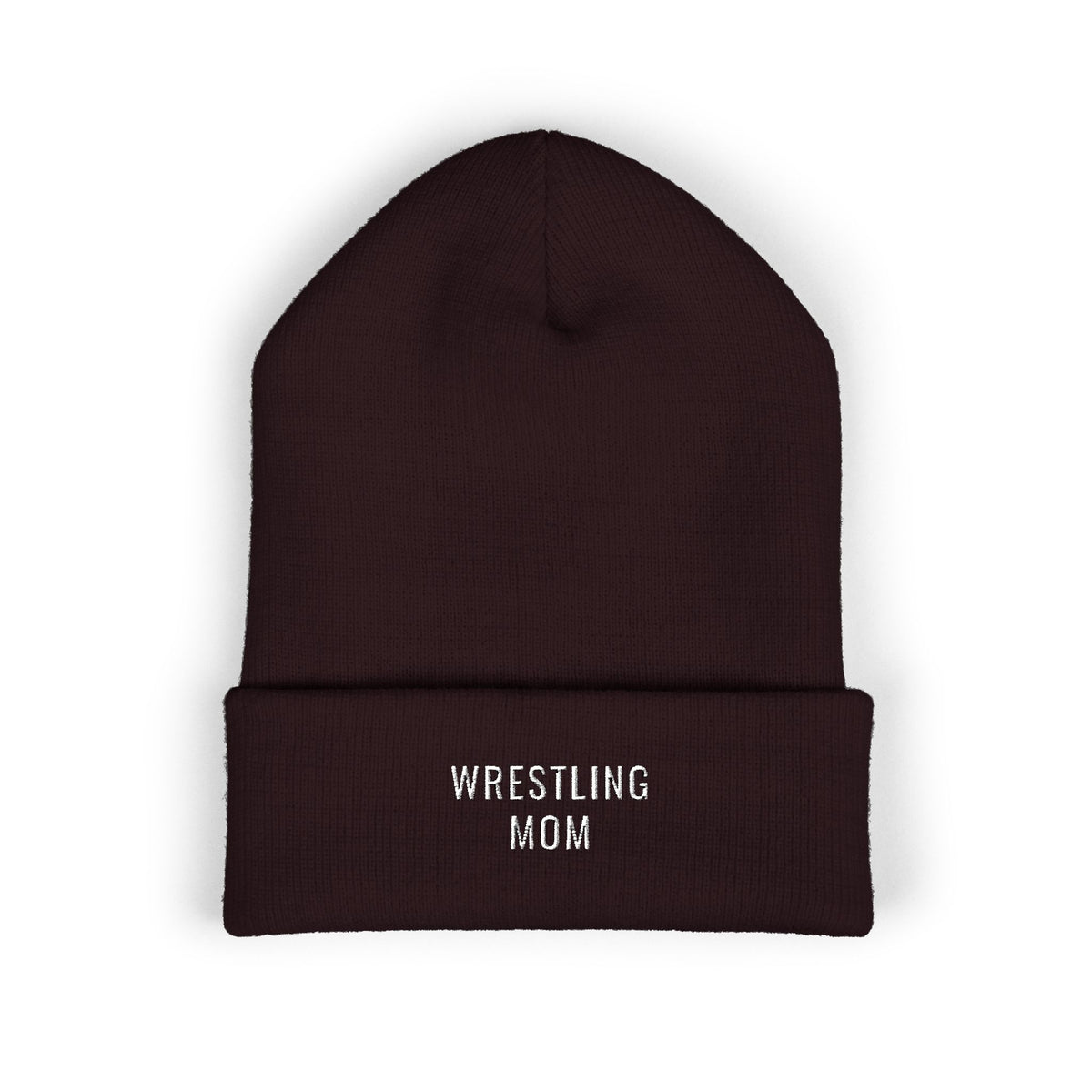 WRESTLING MOM Embroidered Cuff Beanie