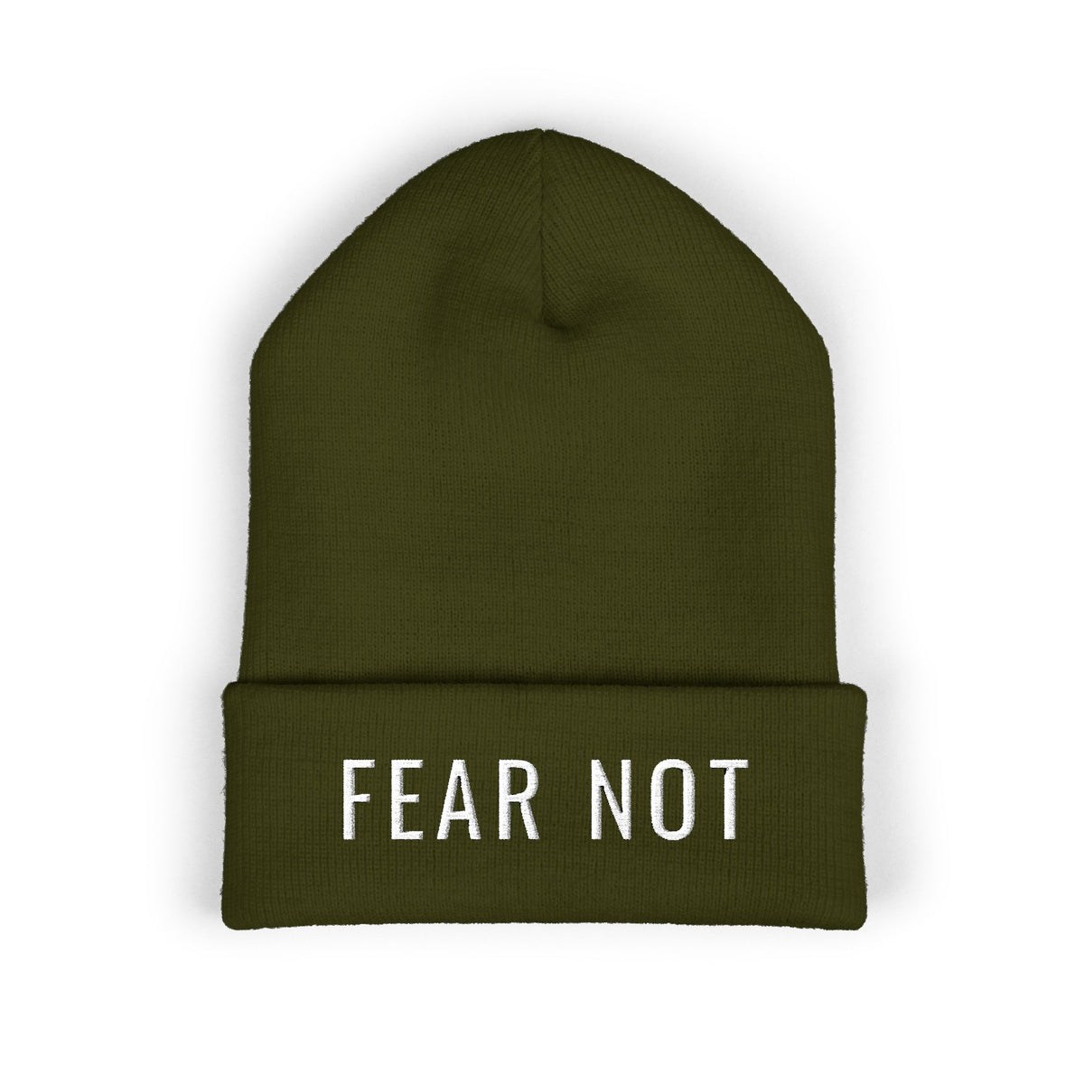 FEAR NOT Embroidered Cuff Beanie