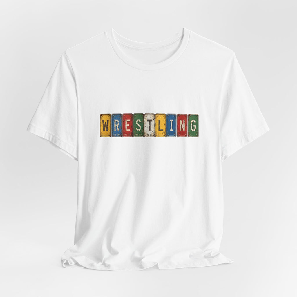 Wrestling License Plate T-Shirt