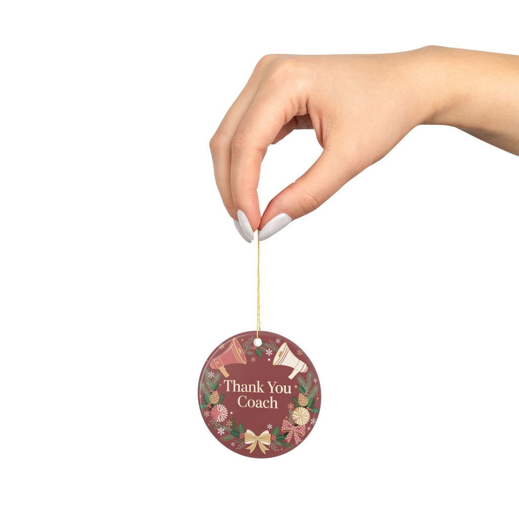 Thank You Coach Cheer Christmas Ornament