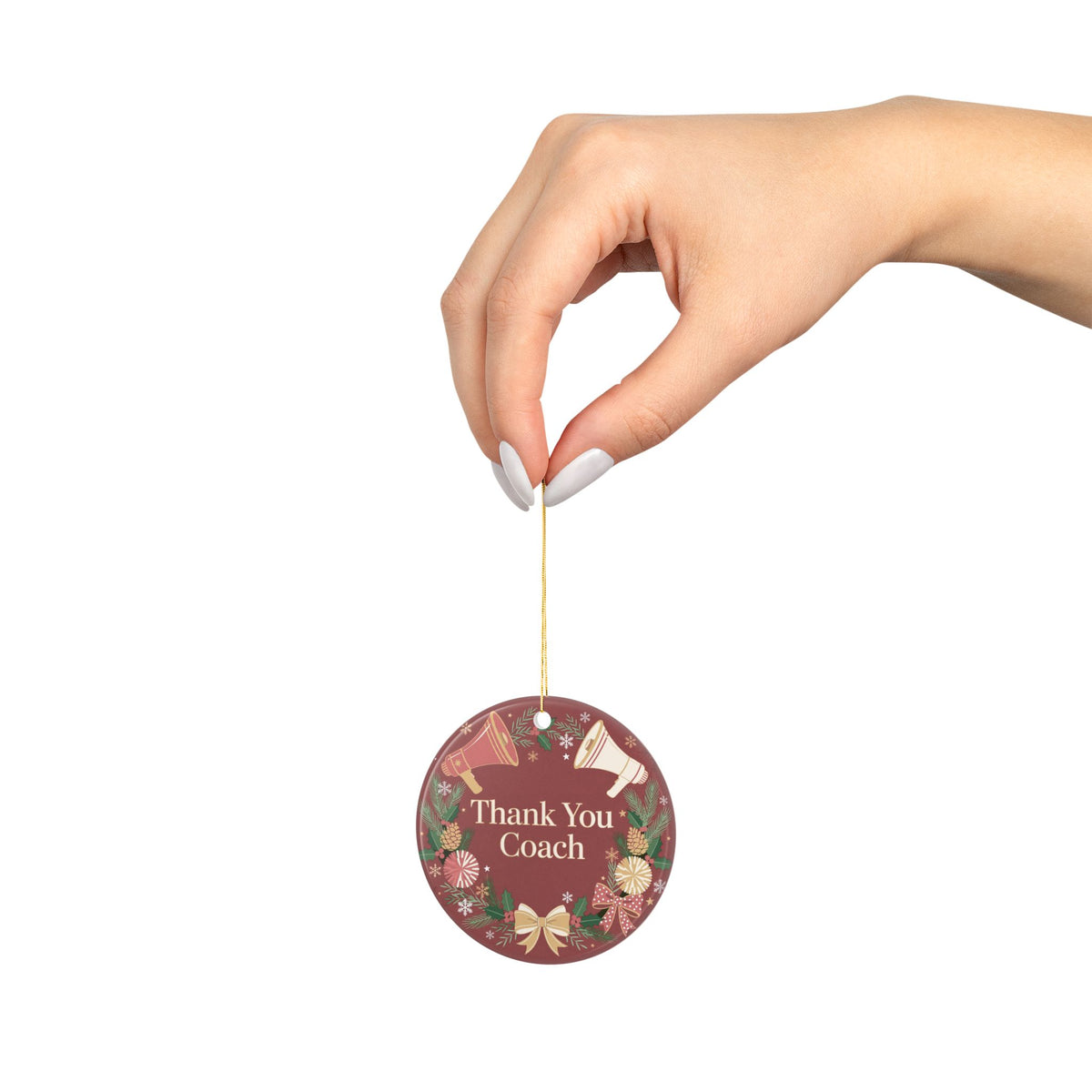 Thank You Coach Cheer Christmas Ornament