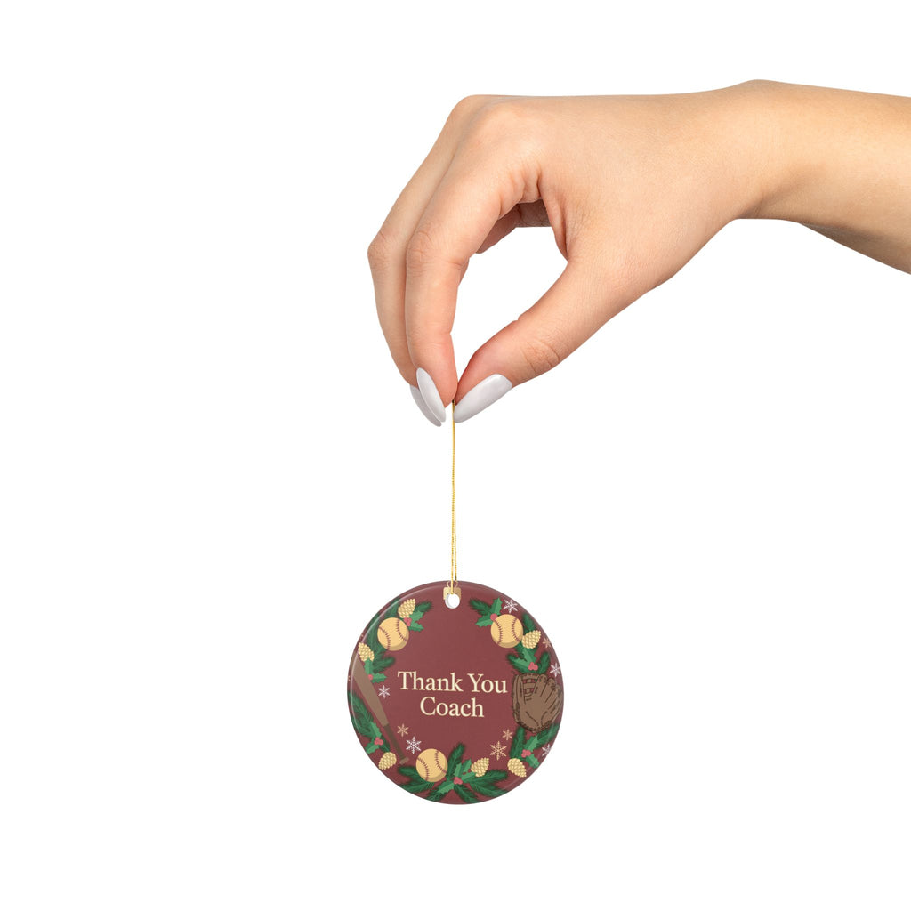 Thank You Coach Softball Christmas Ornament