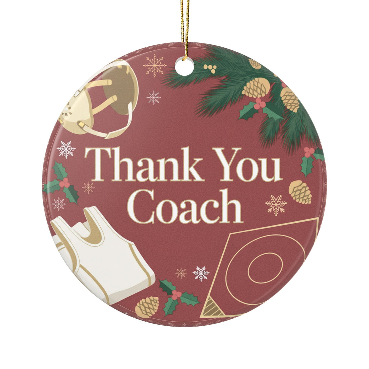 Thank You Coach Wrestling Christmas Ornament