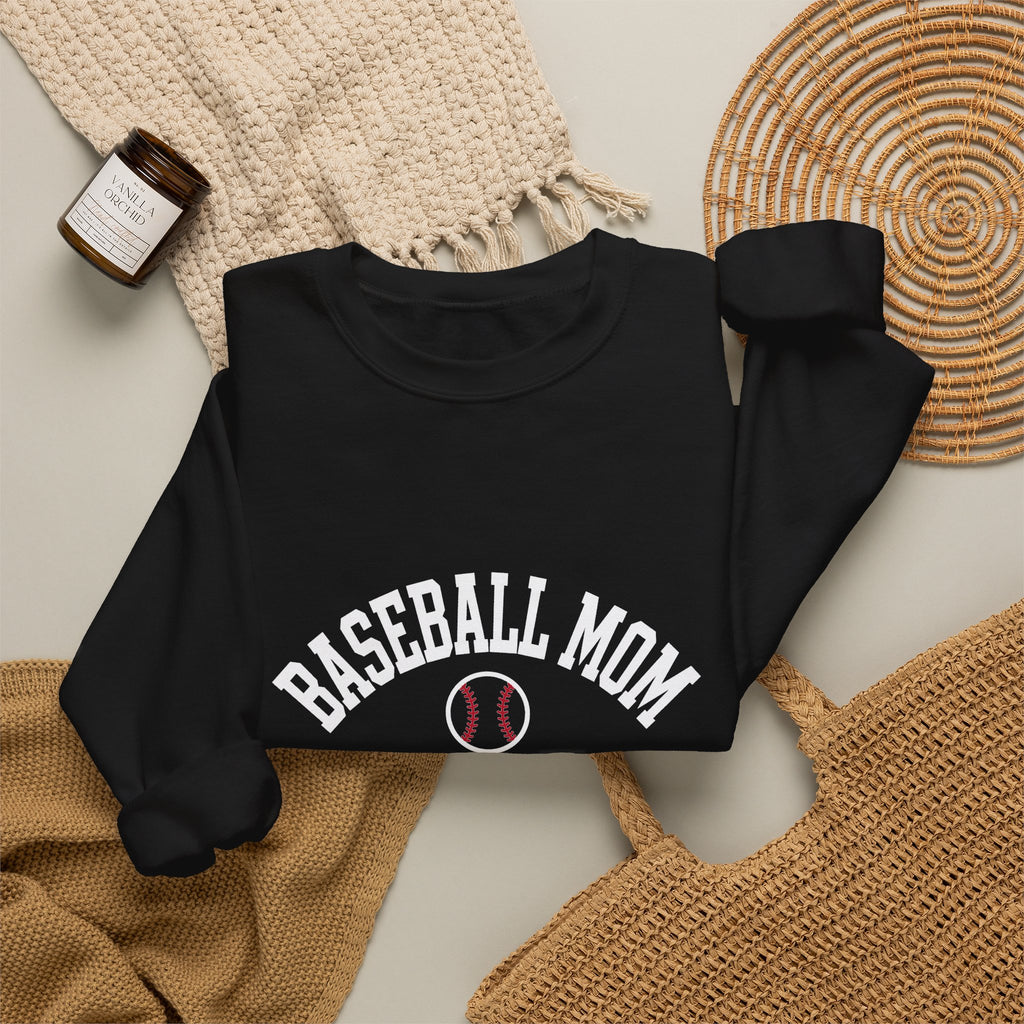 Baseball Mom Crewneck - White Print