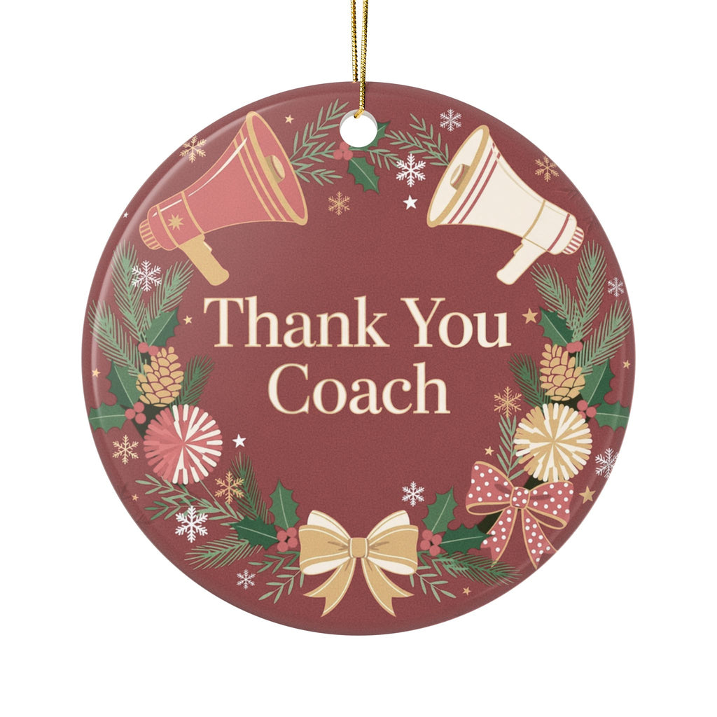 Thank You Coach Cheer Christmas Ornament