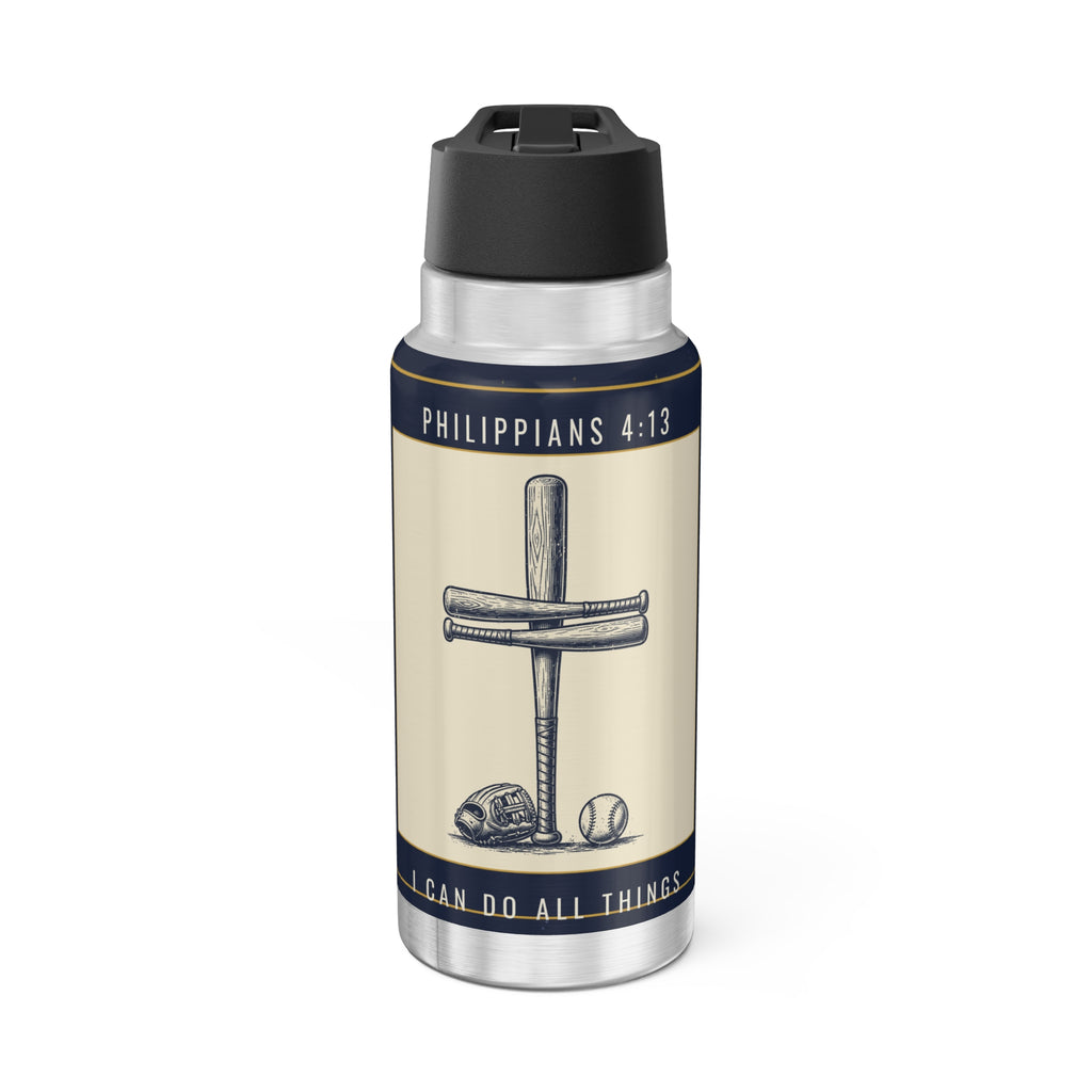 I Can Do All Things Baseball Cross Tumbler, 32oz