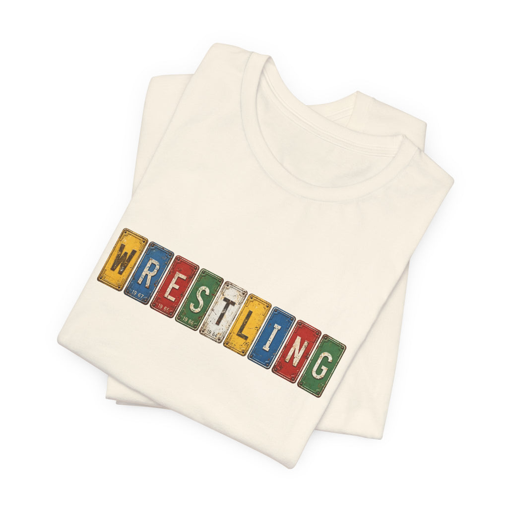Wrestling License Plate T-Shirt