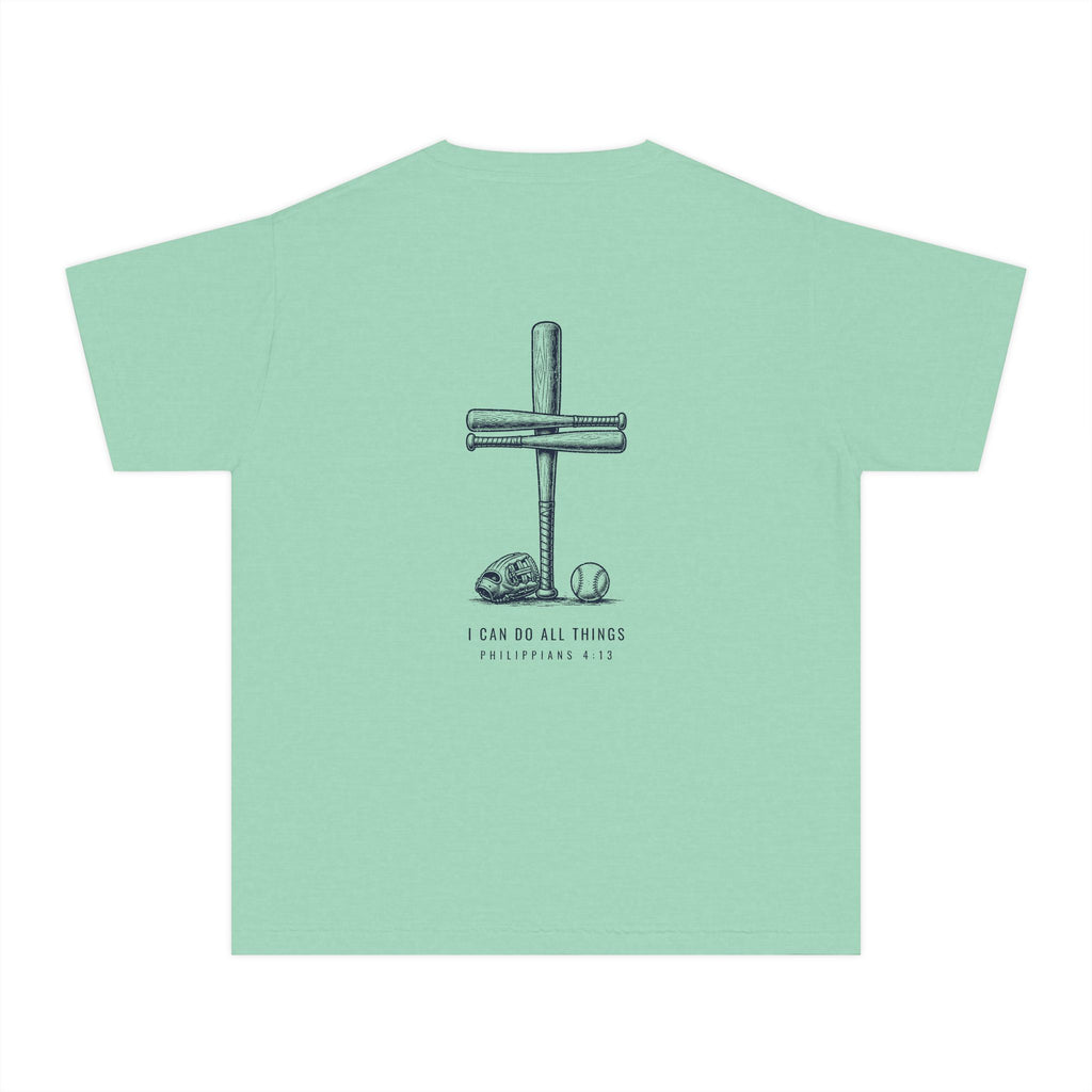 I Can Do All Things Baseball Cross Youth T-Shirt