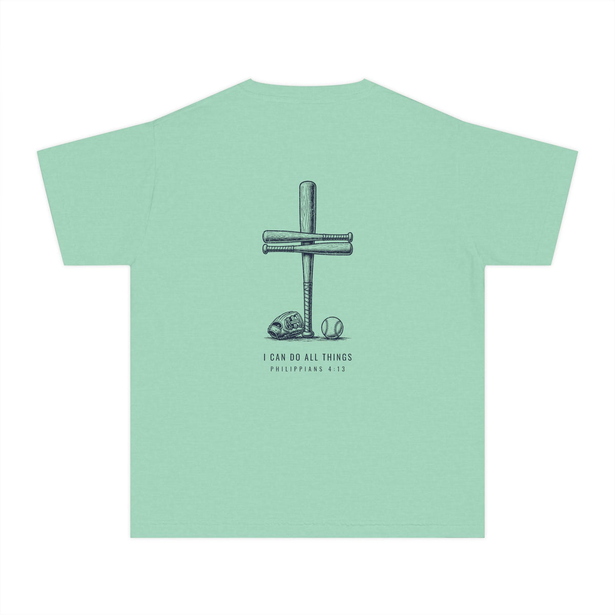 I Can Do All Things Baseball Cross Youth T-Shirt