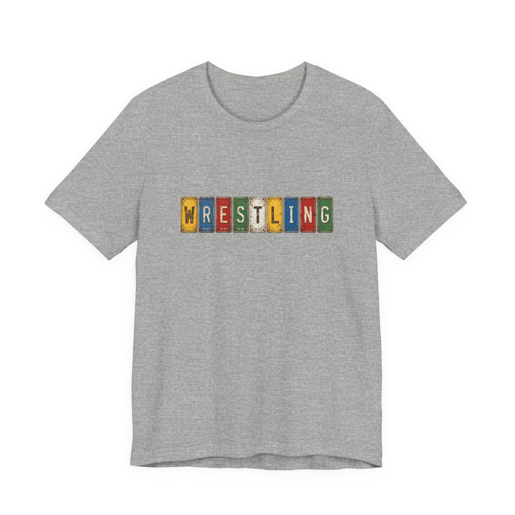 Wrestling License Plate T-Shirt