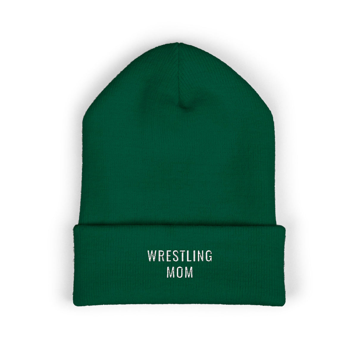 WRESTLING MOM Embroidered Cuff Beanie
