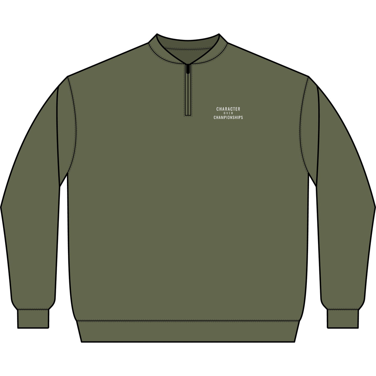 Character Over Championships Quarter-Zip Sweatshirt - White Print