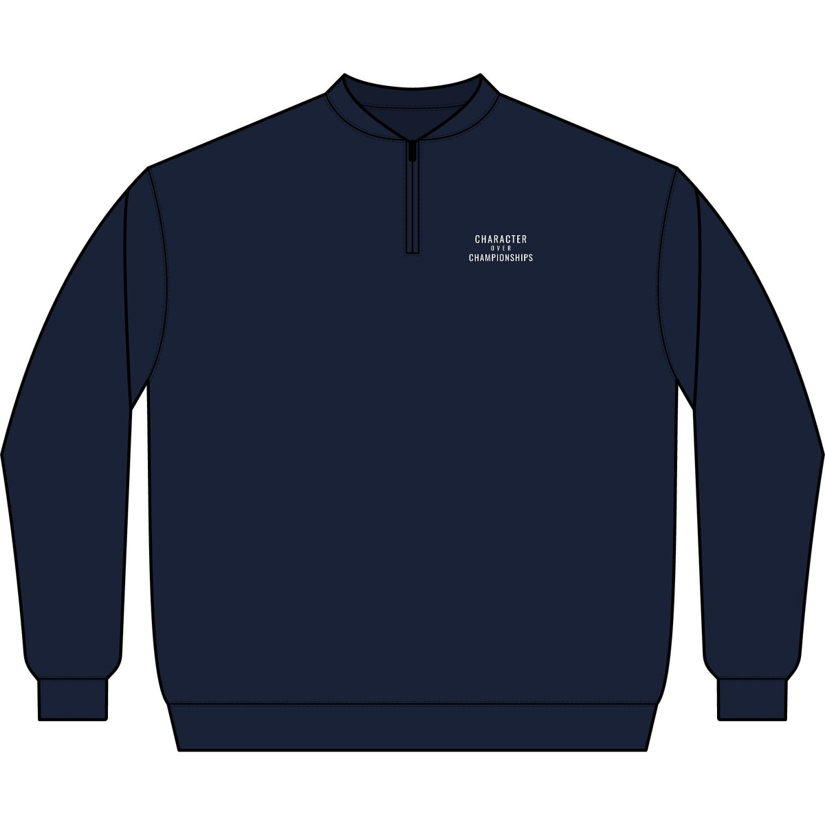 Character Over Championships Quarter-Zip Sweatshirt - White Print