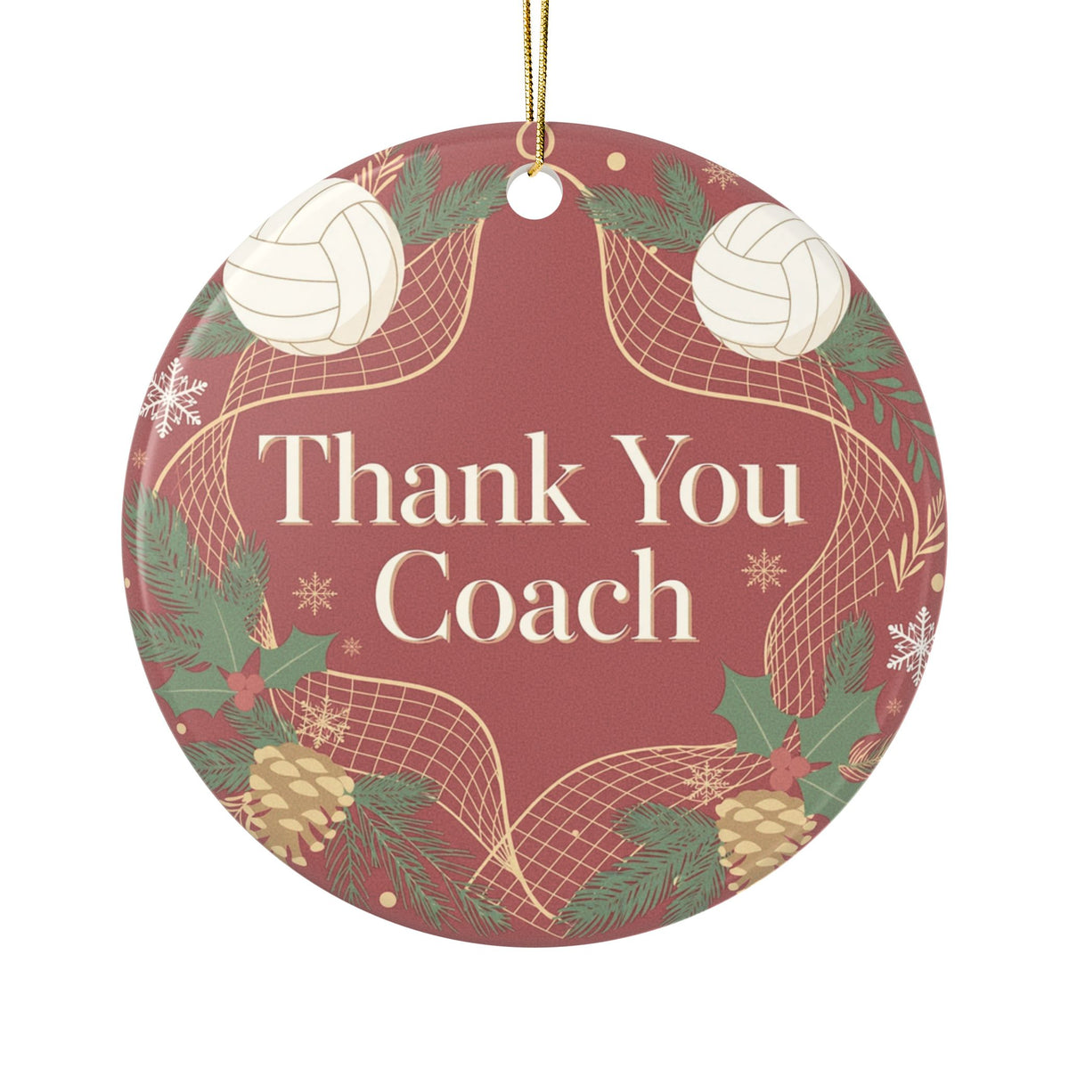 Thank You Coach Volleyball Christmas Ornament