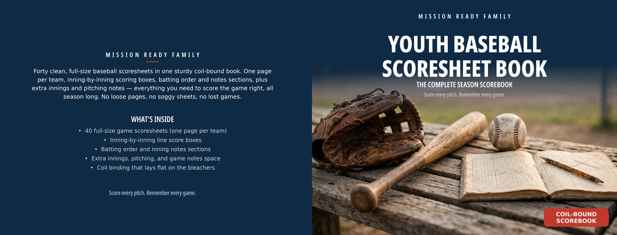 Baseball scoresheet book interior spread preview