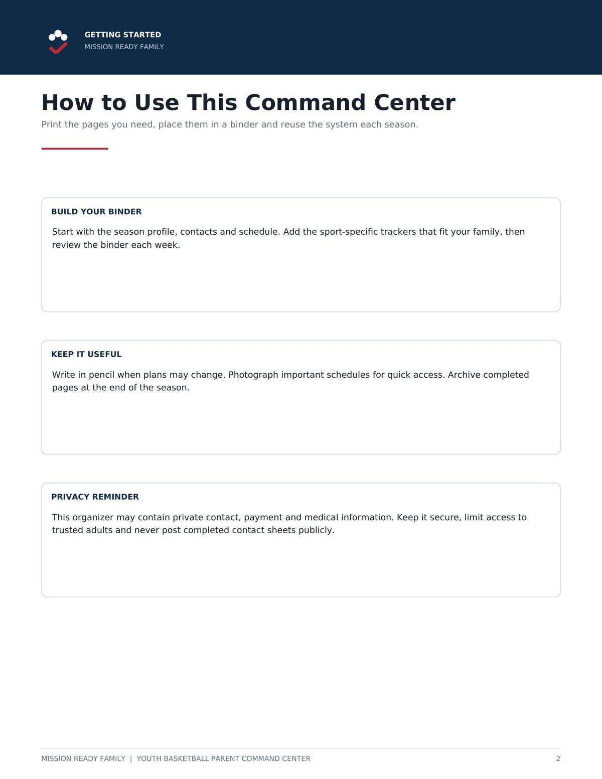 Basketball command center interior page preview