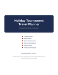 Holiday Tournament Travel Planner printable preview