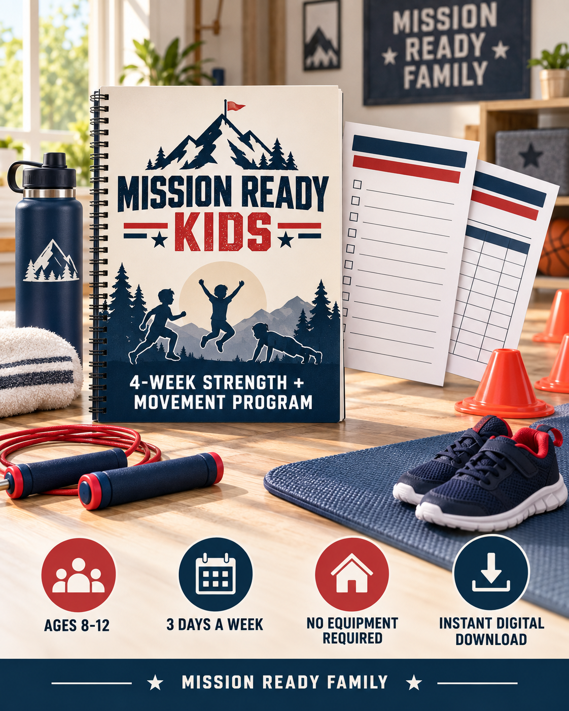 Mission Ready Kids 4-Week Strength and Movement Program ages 8 to 12 printable