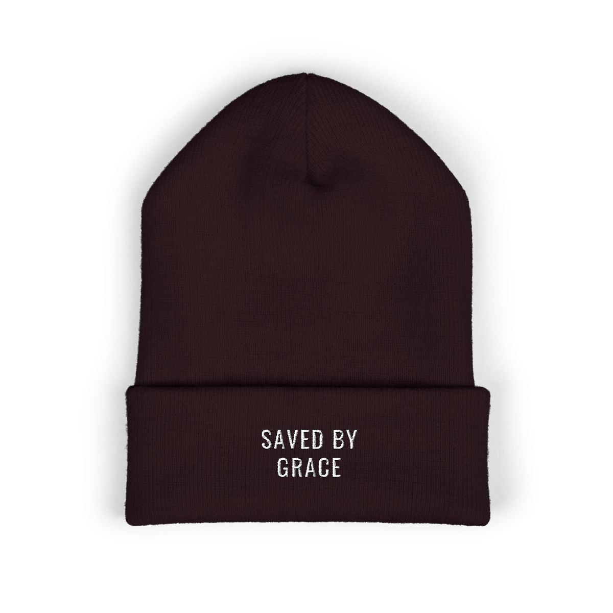 SAVED BY GRACE Embroidered Cuff Beanie