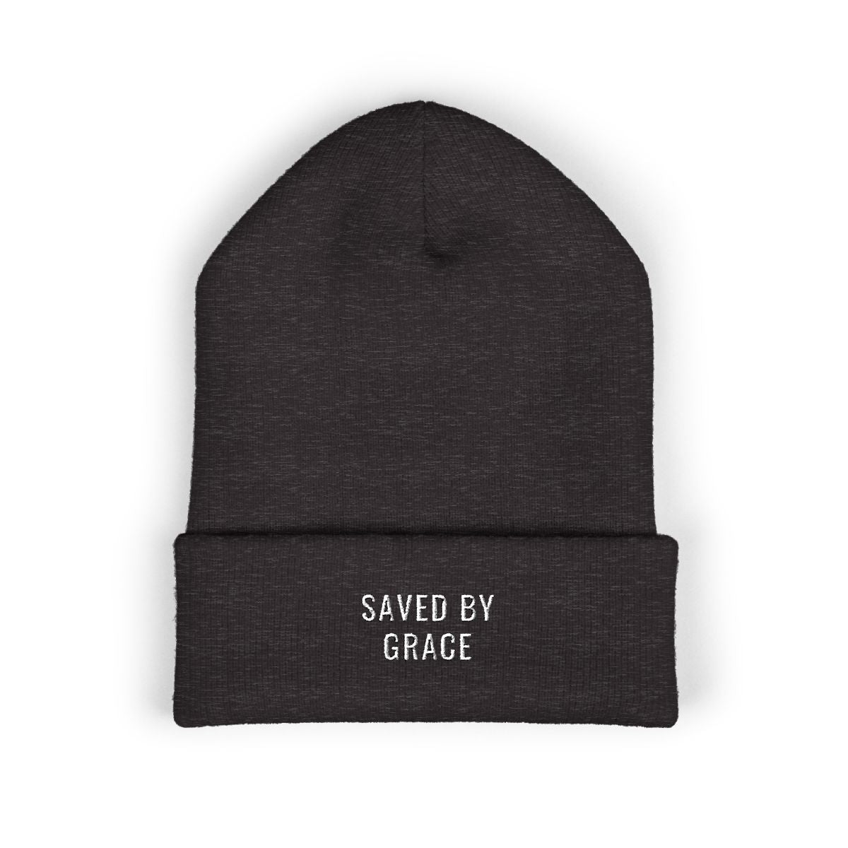 SAVED BY GRACE Embroidered Cuff Beanie