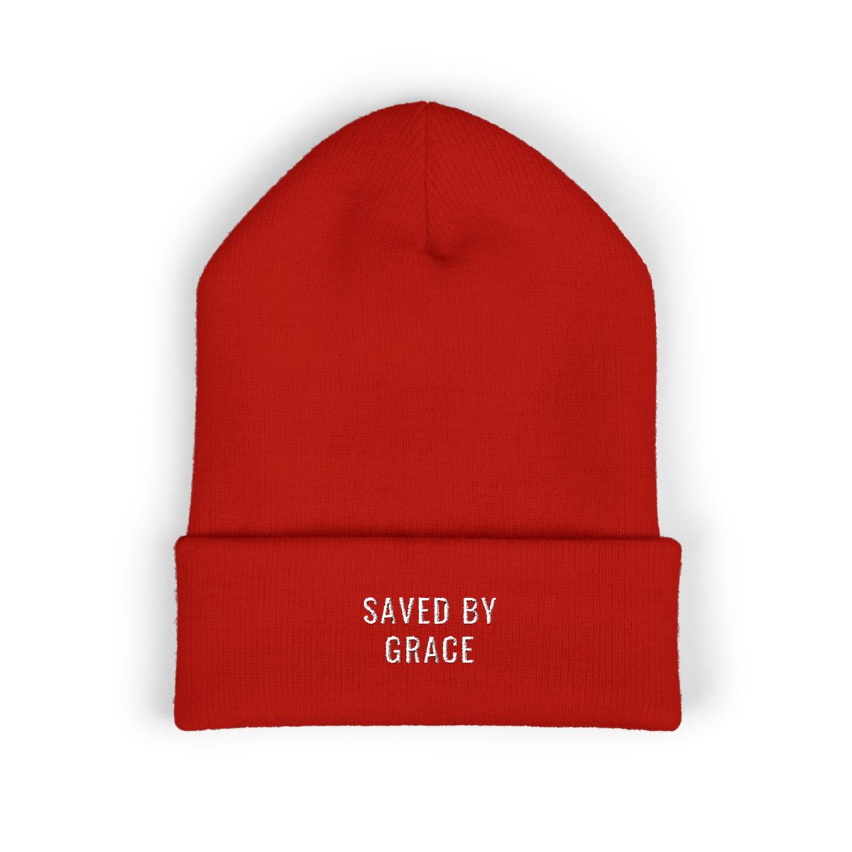 SAVED BY GRACE Embroidered Cuff Beanie