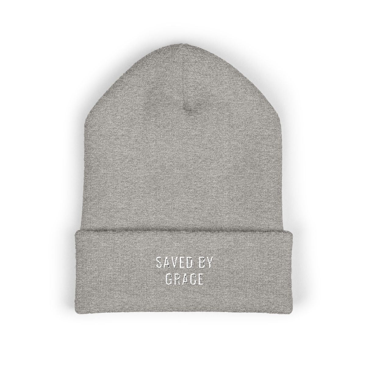 SAVED BY GRACE Embroidered Cuff Beanie