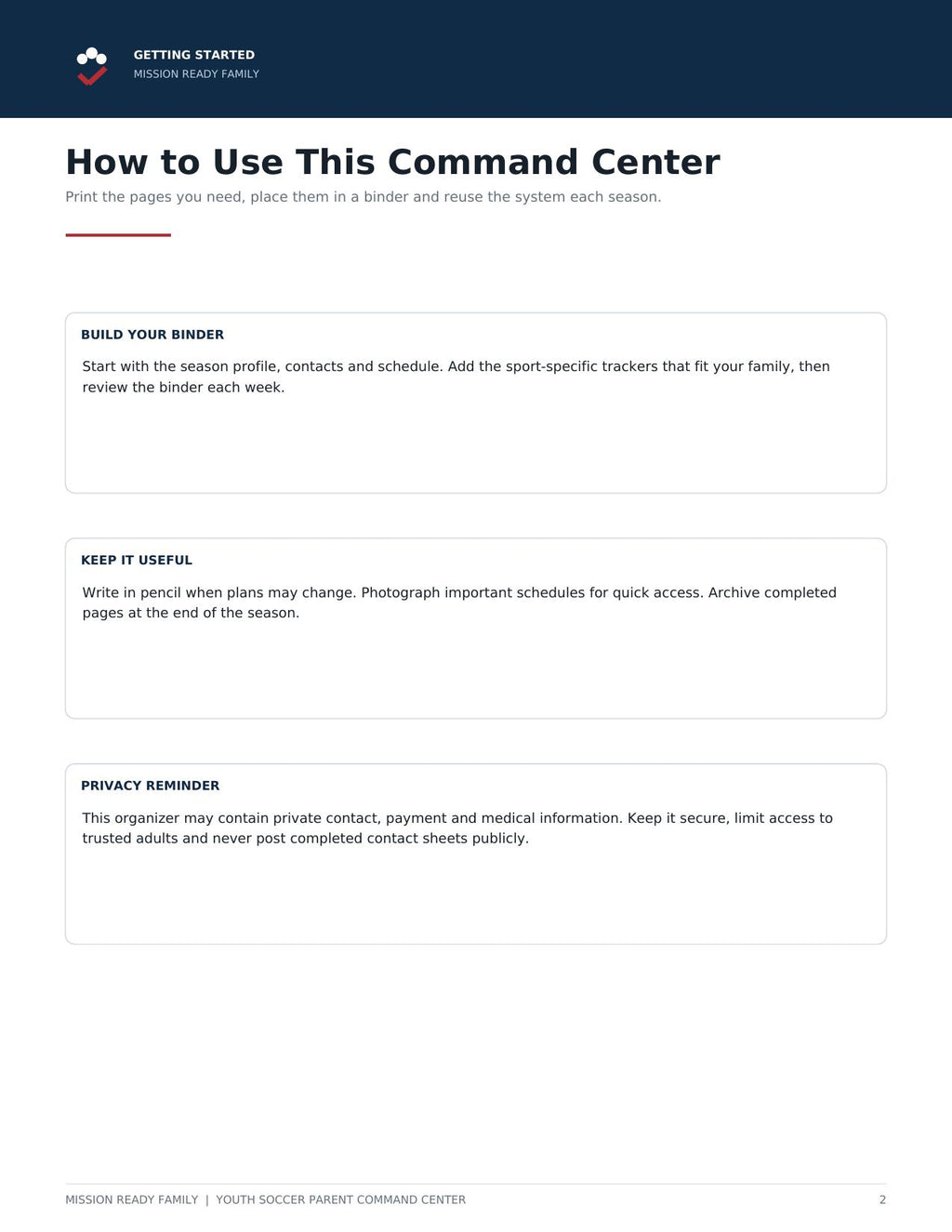 Soccer command center interior page preview