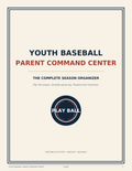 Youth Baseball Parent Command Center printable season organizer cover